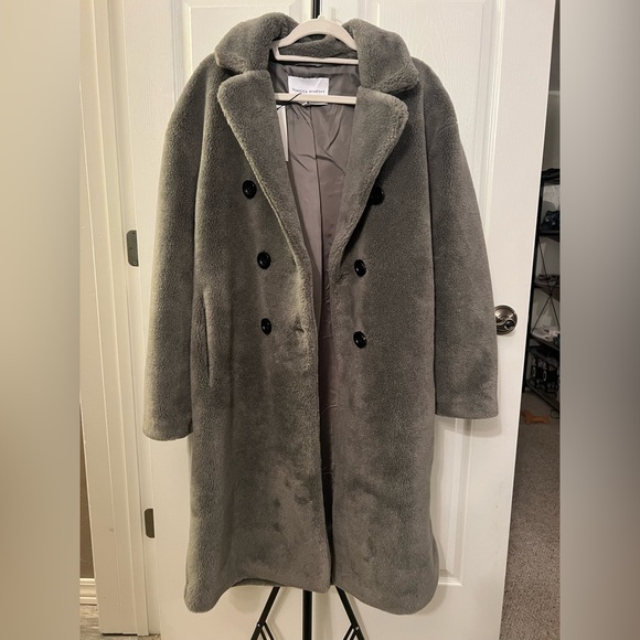 NWT Rebecca Minkoff Faux Shearling Double Breasted Coat - Picture 5 of 8